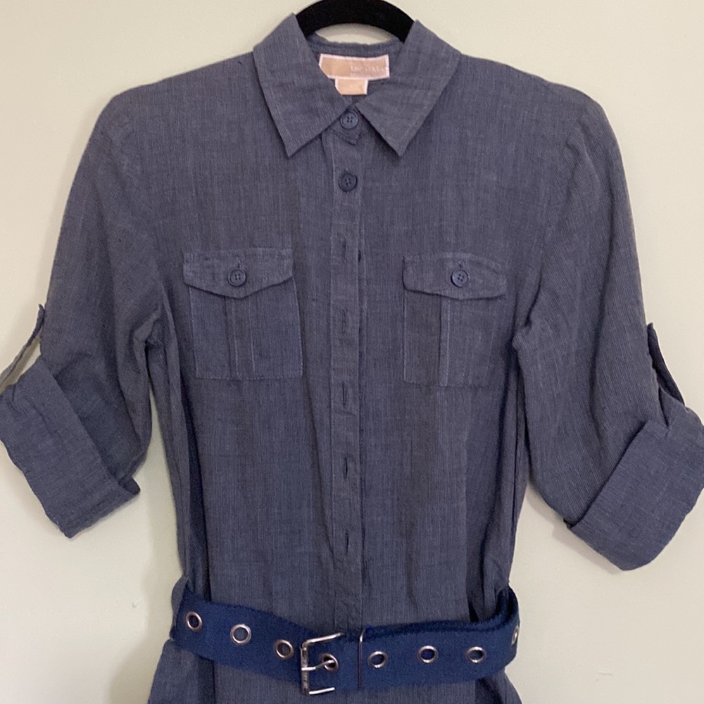 Michael Kors shirtwaist dress Linen/cotton blend with stylish belt. Like new!